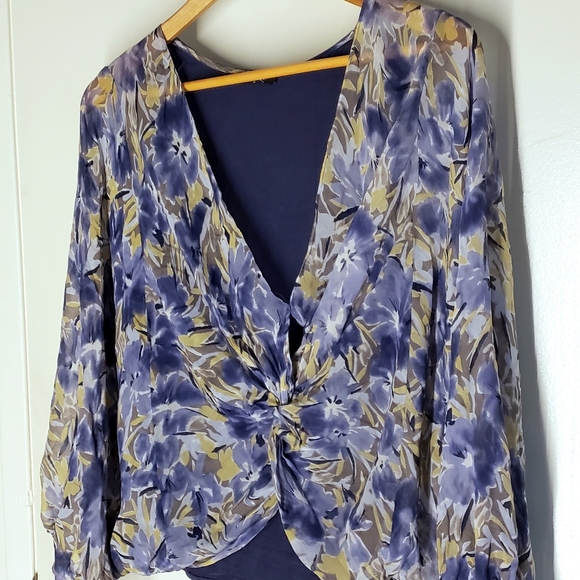 "Tyler Kim" blue blouse - Picture 3 of 4